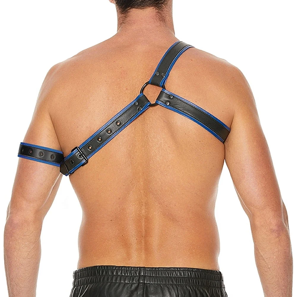 Ouch Gladiator Bondage Wear Chest Harness, One Size, Blue