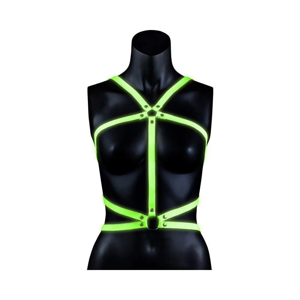 Ouch! Glow Body Harness - Glow In The Dark - Green