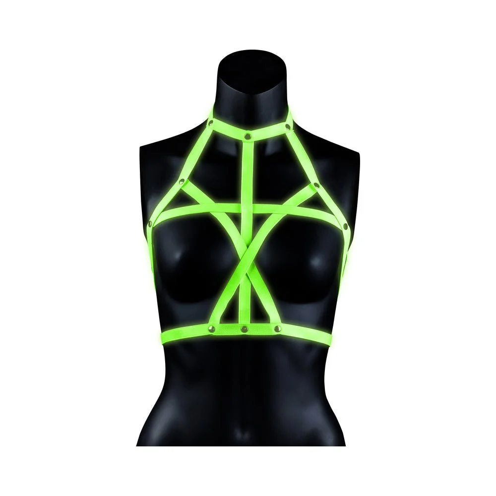 Ouch! Glow Bra Harness - Glow In The Dark - Green