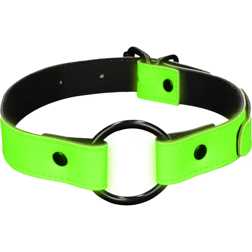Ouch Glow in the Dark O-Ring Gag, Neon Green