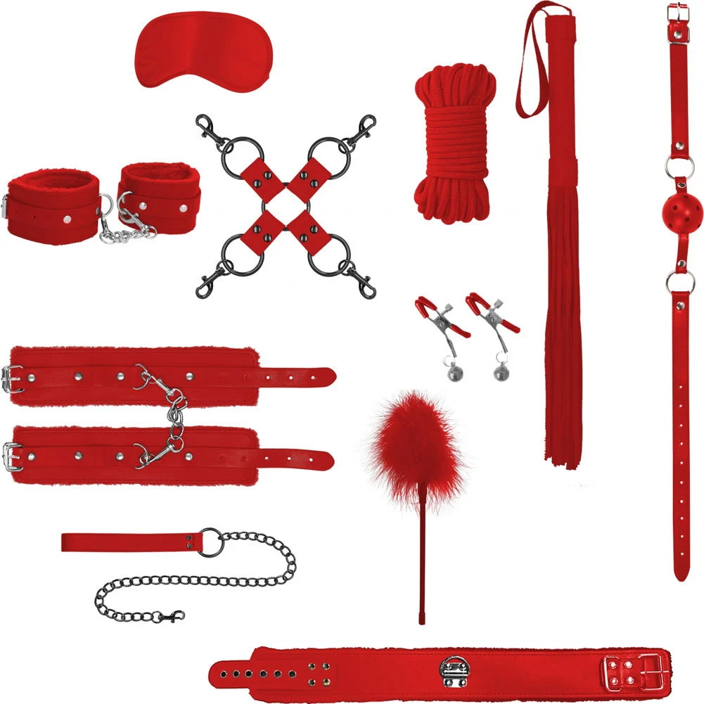 Ouch Intermediate Bondage Kit, Red
