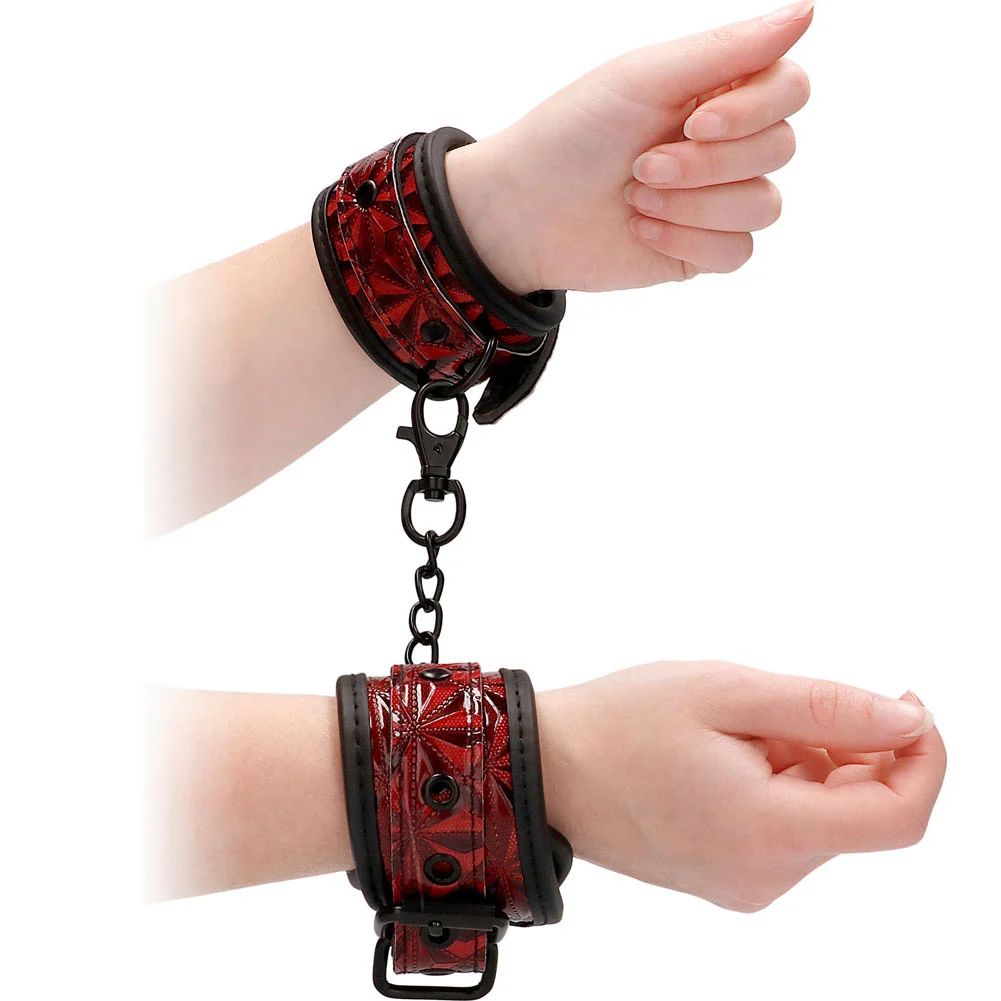Ouch Luxury Hand Cuffs, Burgundy