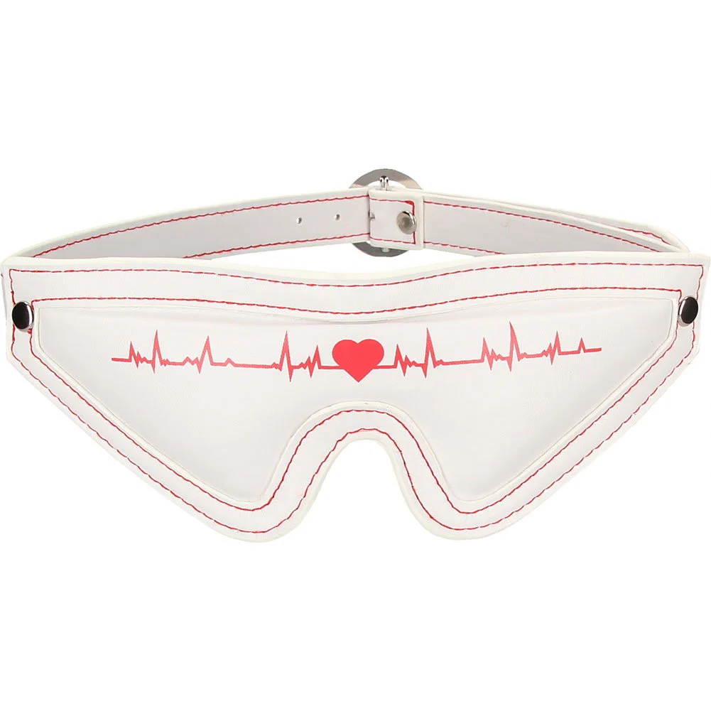 Ouch Nurse Theme Fetish Eye Mask, White