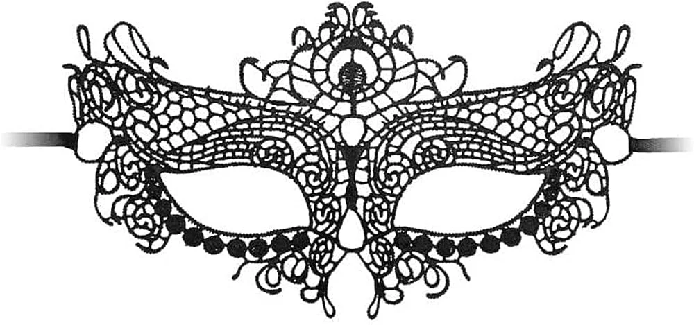 Ouch Queen Black Lace Mask Black O/S