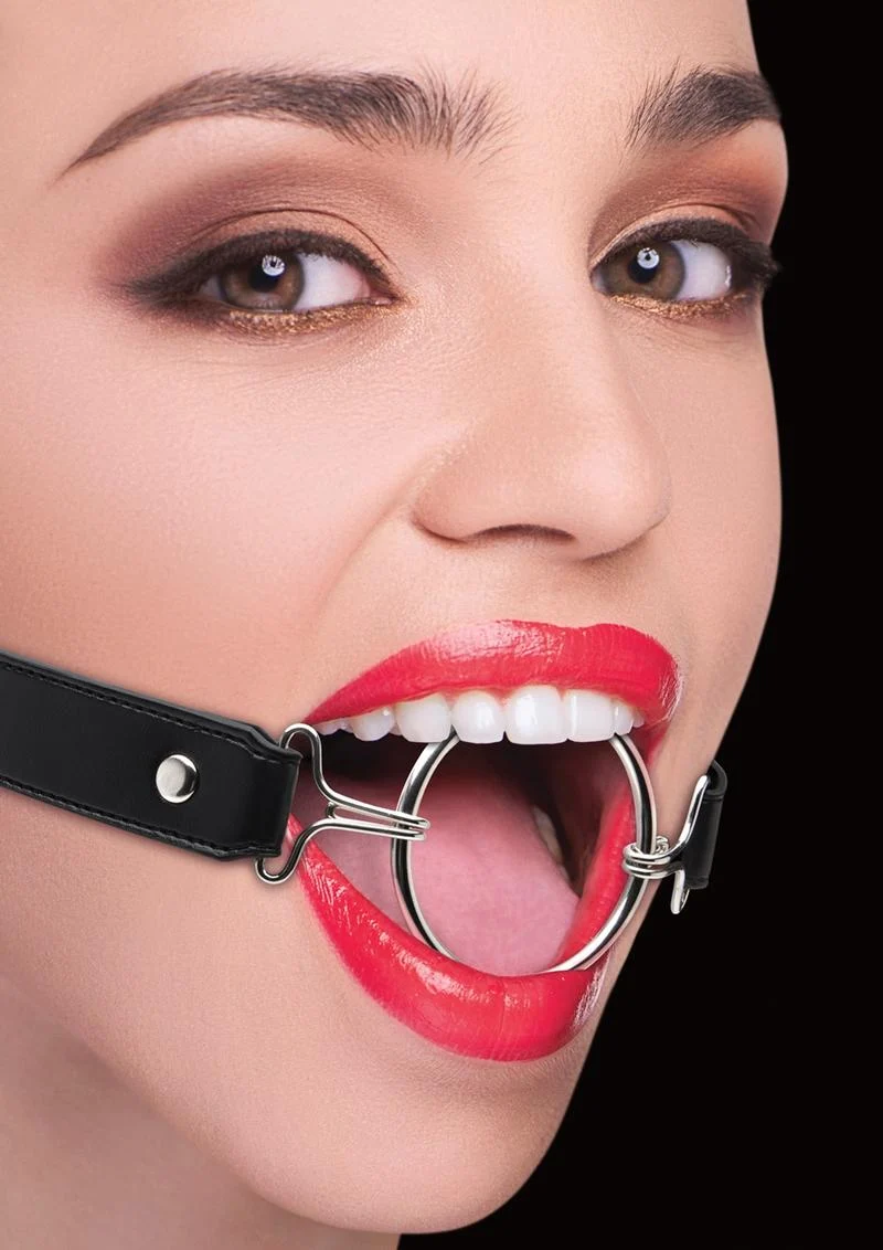 Ouch! Ring Gag XL with Leather Straps
