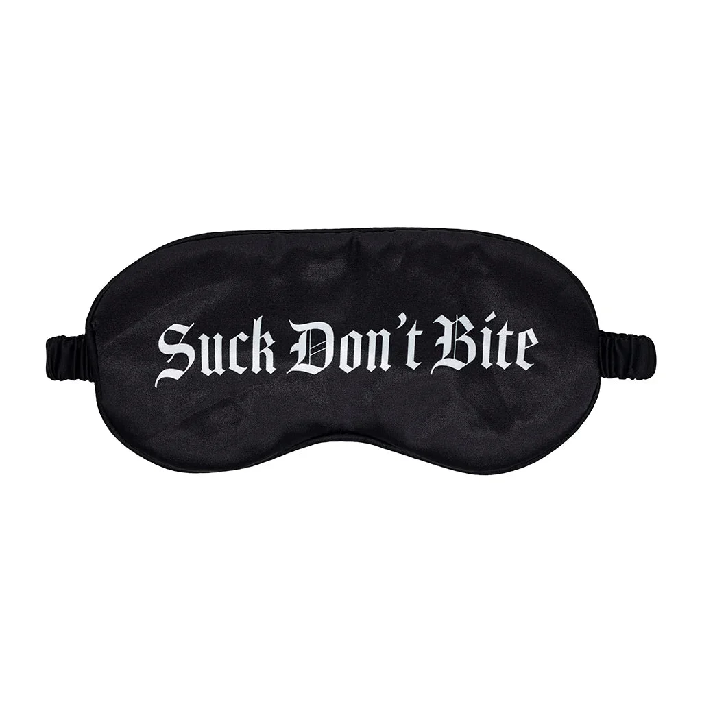 Ouch! Satin Mask Blindfold With Suck Don't Bite Message