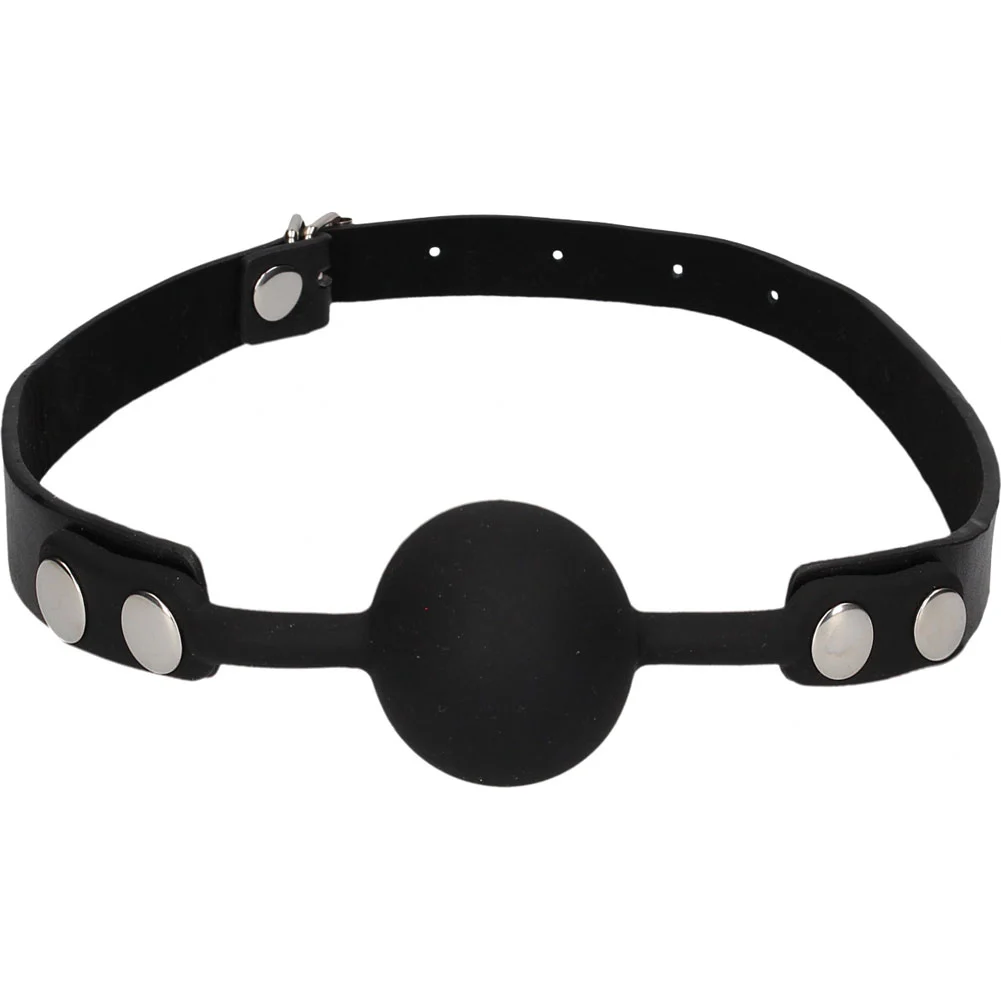 Ouch Silicone Ball Gag with Adjustable Bonded Leather Straps, Black