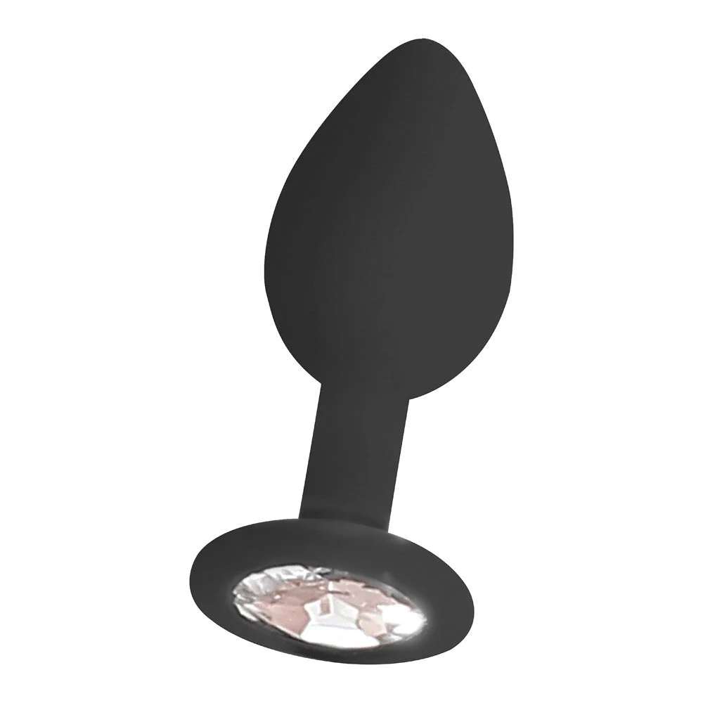 Ouch! Silicone Butt Plug With Removable Jewel, White