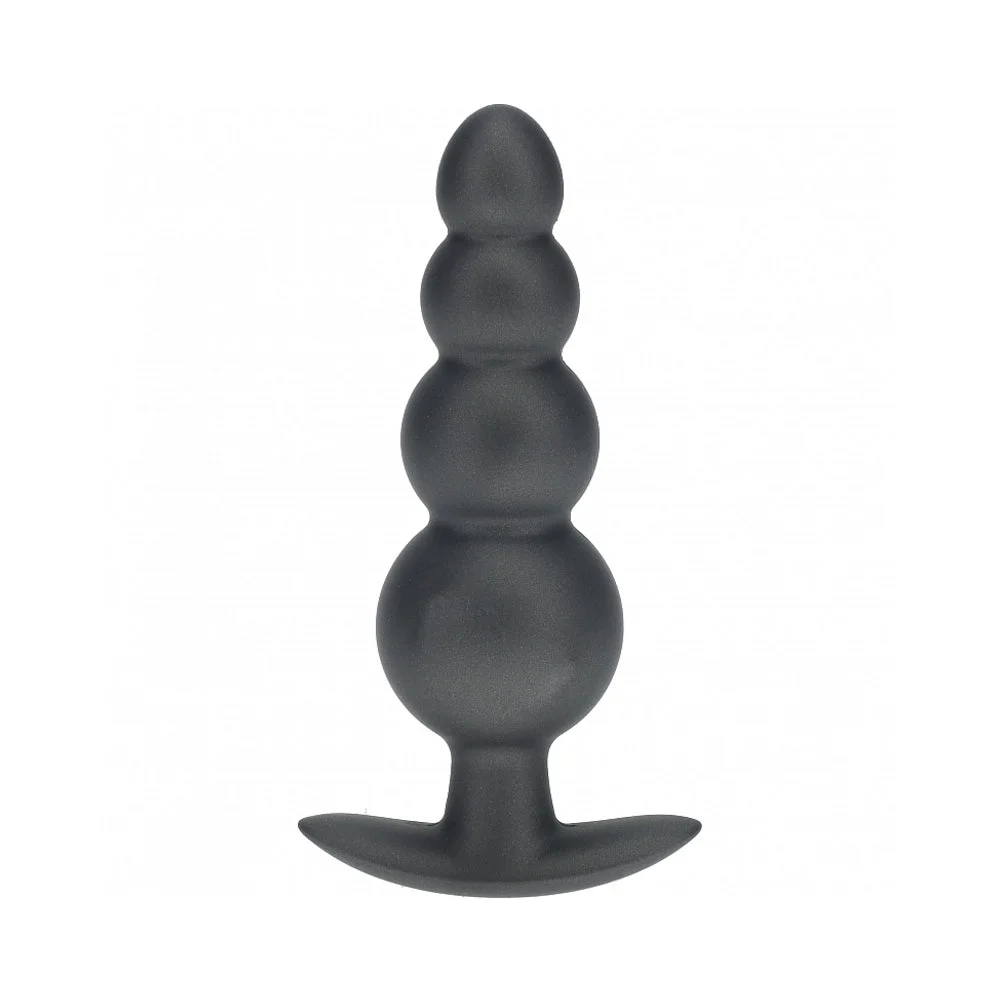 Ouch! Smooth Silicone Beaded Anal Plug 4.6 Inch Smoke