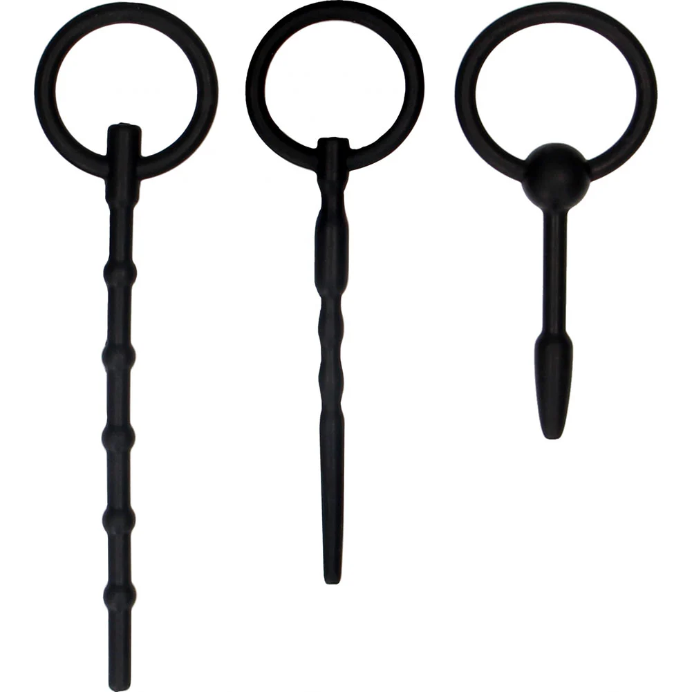 Ouch Urethral Sounding Silicone Plug Set, Black