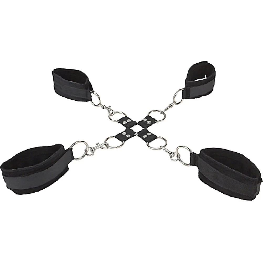 Ouch Velcro Hogtie Cuffs, One Size, Black