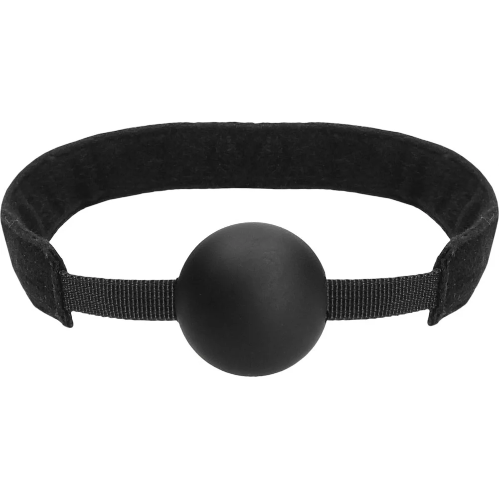 Ouch Velvet and Velcro Adjustable Silicone Ball Gag, Black