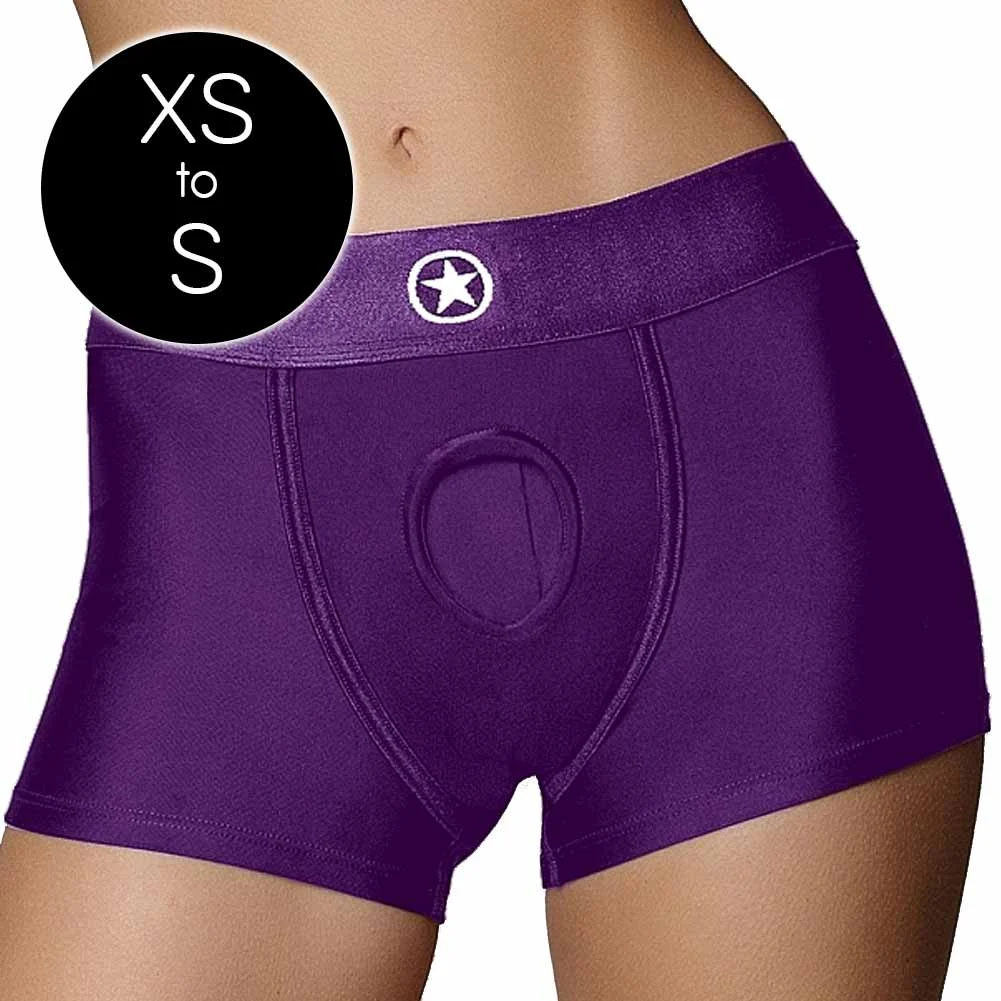 Ouch Vibrating Strap-on Boxer Style Harness, Extra Small/Small, Purple