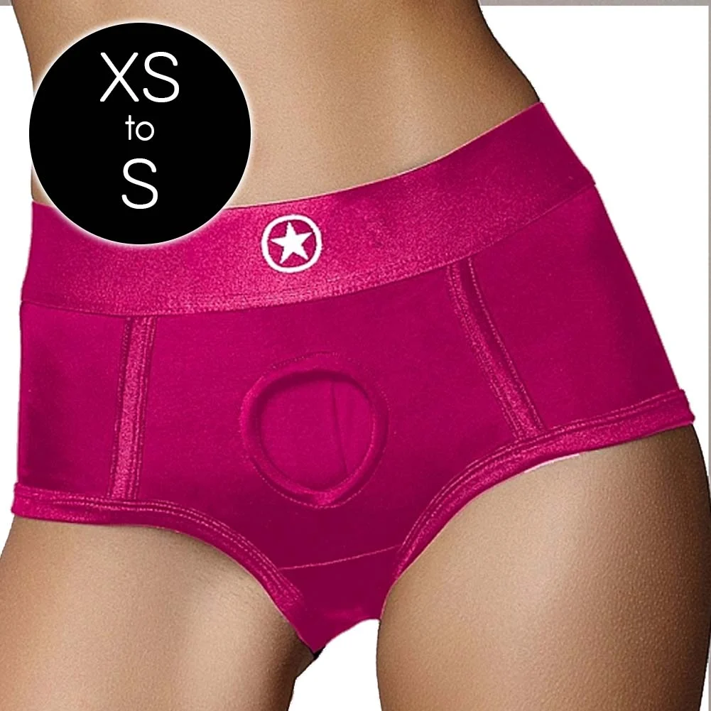 Ouch Vibrating Strap-on Brief Style Harness, Extra Small/Small, Pink