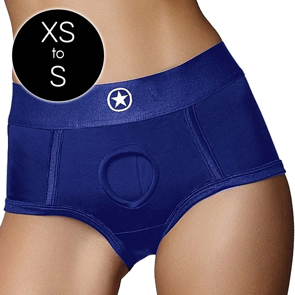 Ouch Vibrating Strap-on Brief Style Harness, Extra Small/Small, Royal Blue