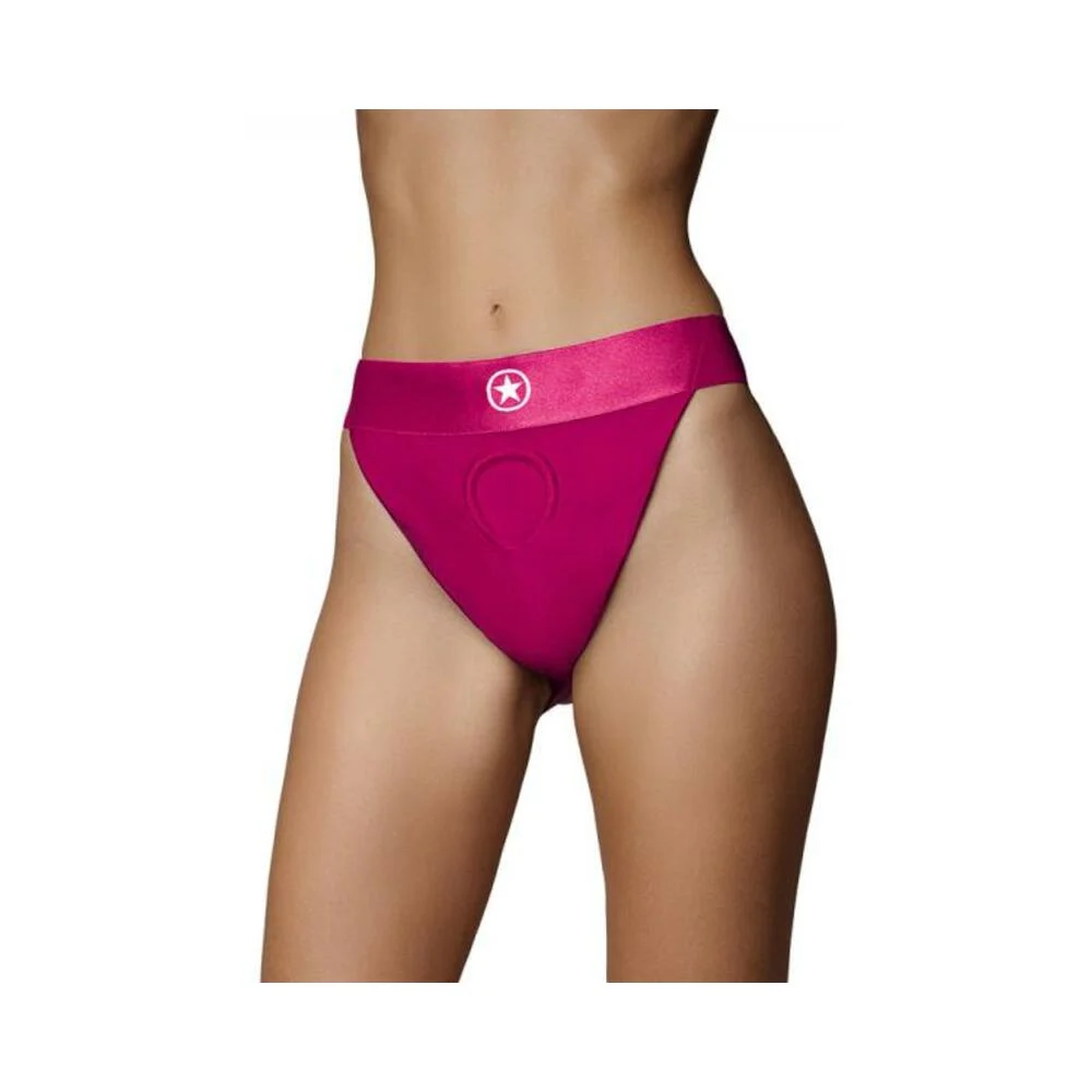 Ouch! Vibrating Strap-on Panty Harness With Open Pink Black