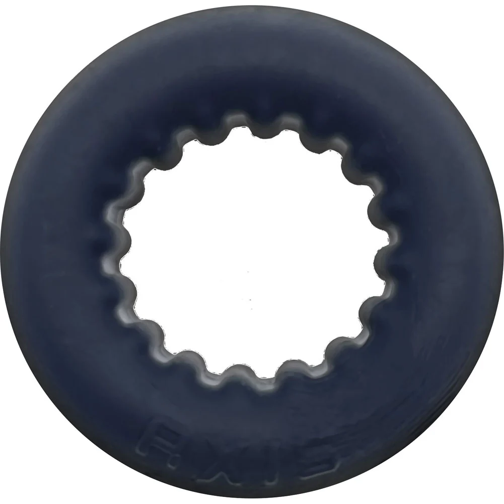 OxBalls Axis Rib Griphold Penis Ring, 2", Black Ice
