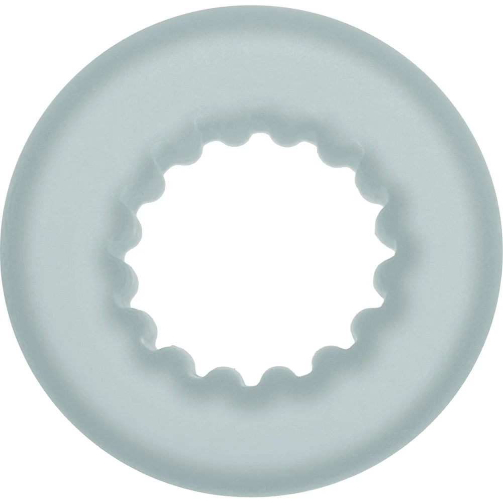 OxBalls Axis Rib Griphold Penis Ring, 2", Clear Ice