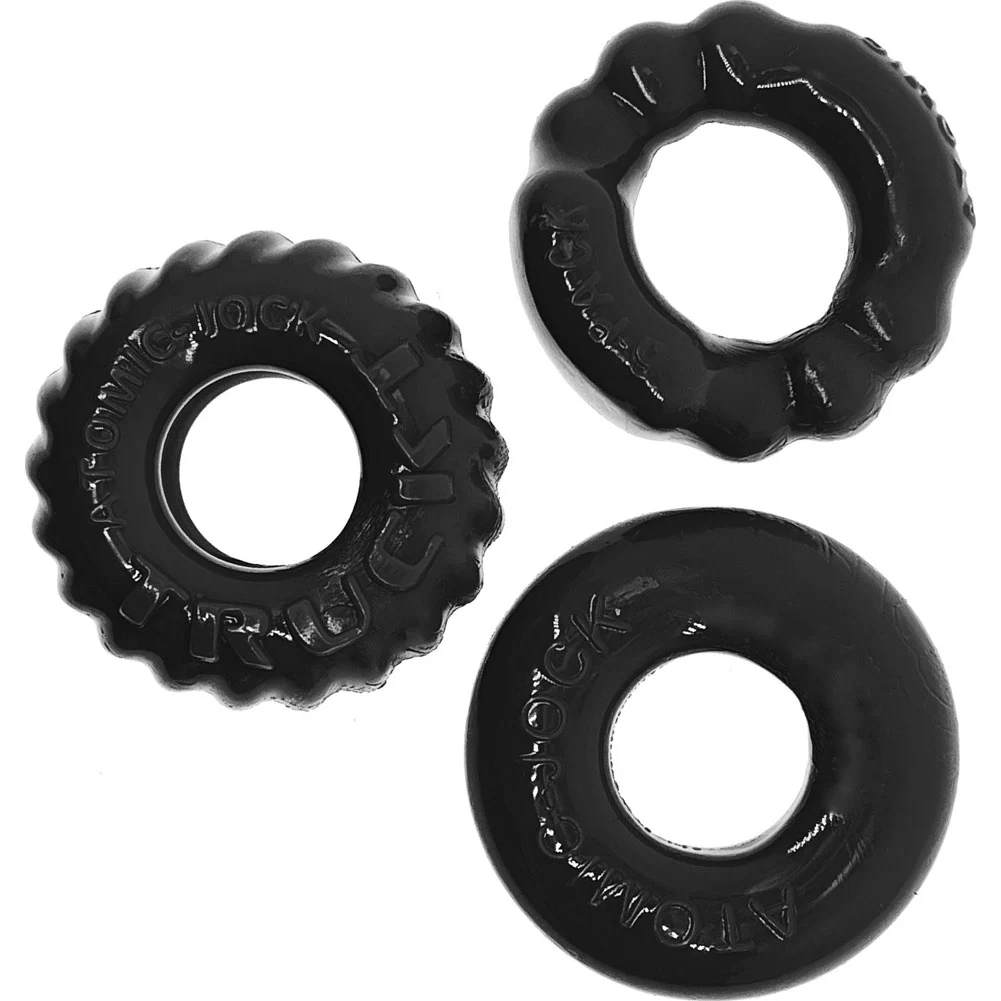 OxBalls Bonemaker 3-Pack Flextpr Penis Rings, Black