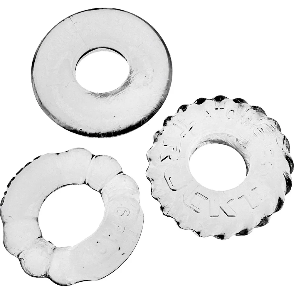 OxBalls Bonemaker 3-Pack Flextpr Penis Rings, Clear