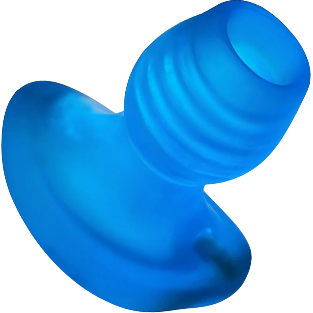 OxBalls Glowhole-1 Hollow Buttplug with LED Insert, 4", Blue Morph