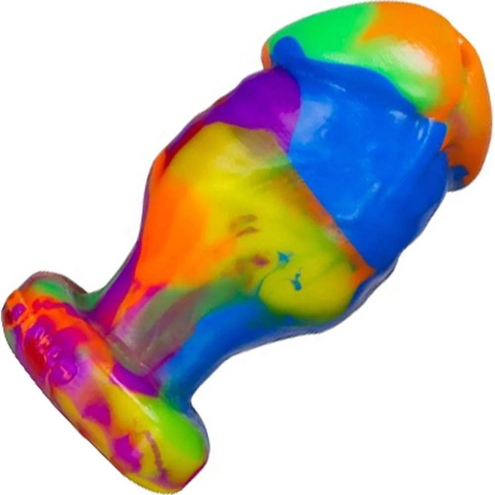 OxBalls Honcho-2 Dicky Silicone Buttplug, 5", Rainbow