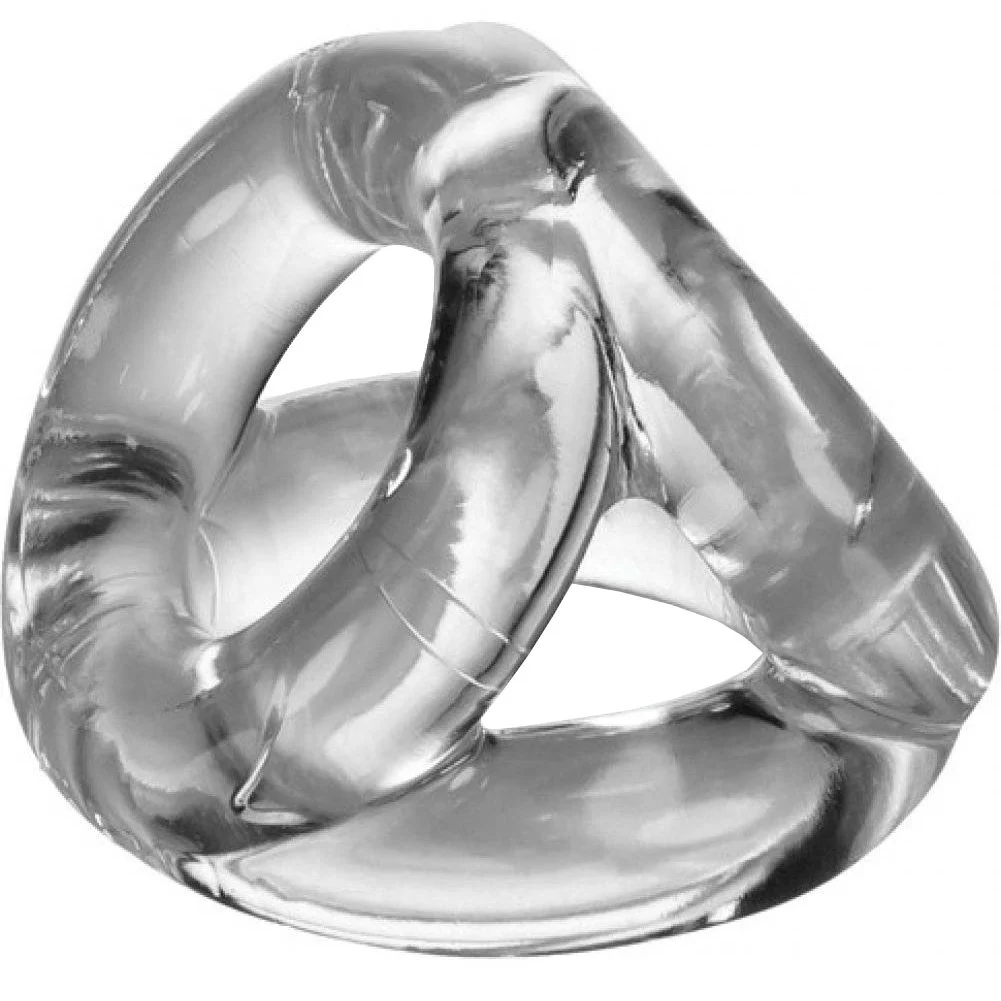 OxBalls Tri-Sport Flex 3-Ring Cocksling, Clear