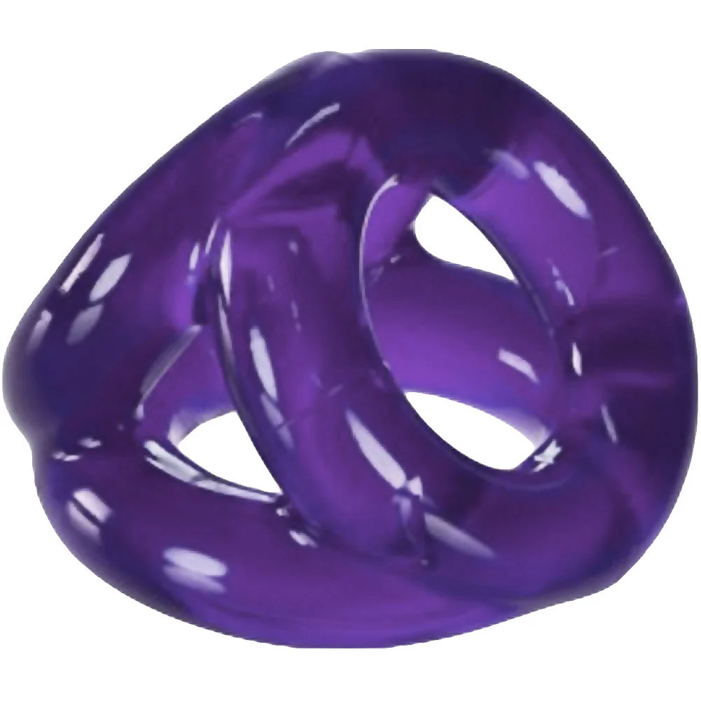 OxBalls Tri-Sport Flex 3-Ring Cocksling, Eggplant
