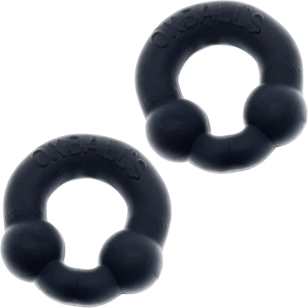 OxBalls Ultraballs 2-Pack Penis Ring Set, 2", Night Black