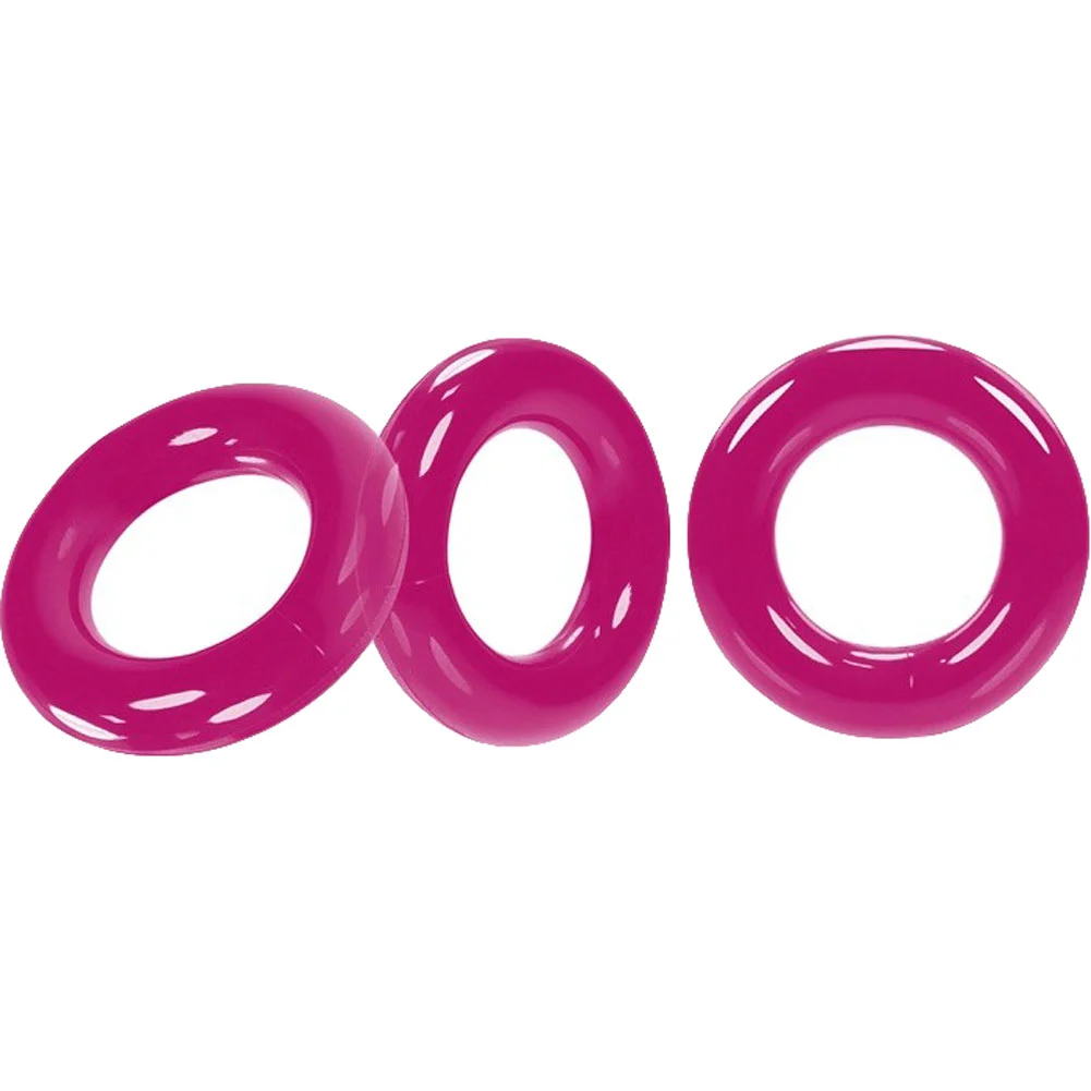 Oxballs Willy Rings 3-Pack Penis Rings, 1.5", Hot Pink