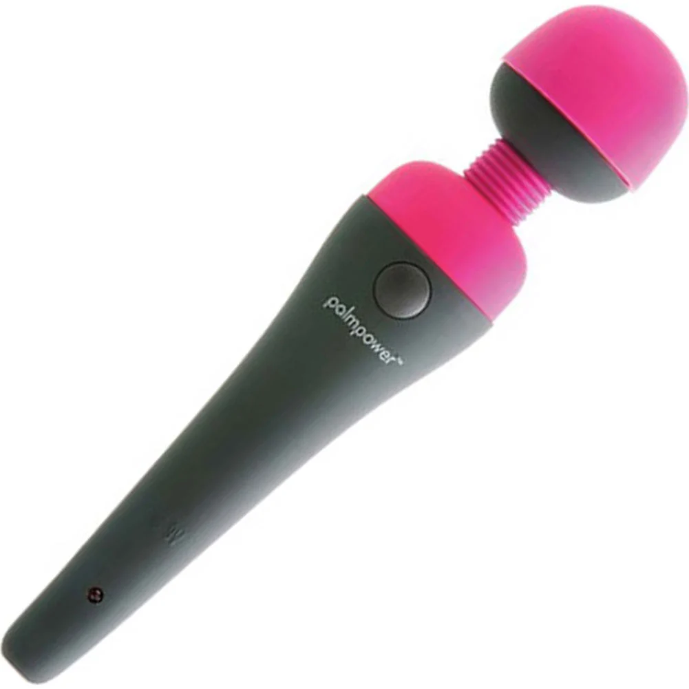 Palm Power Silicone Massager with Removable Cap, 7.8", Fuchsia