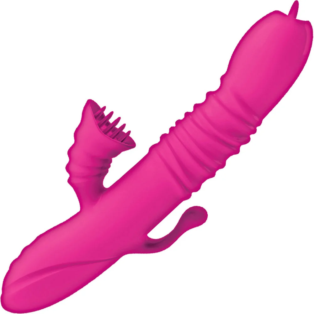 Passion Dual Massager Heat Up Triple Stimulation Vibrator, 9", Pink