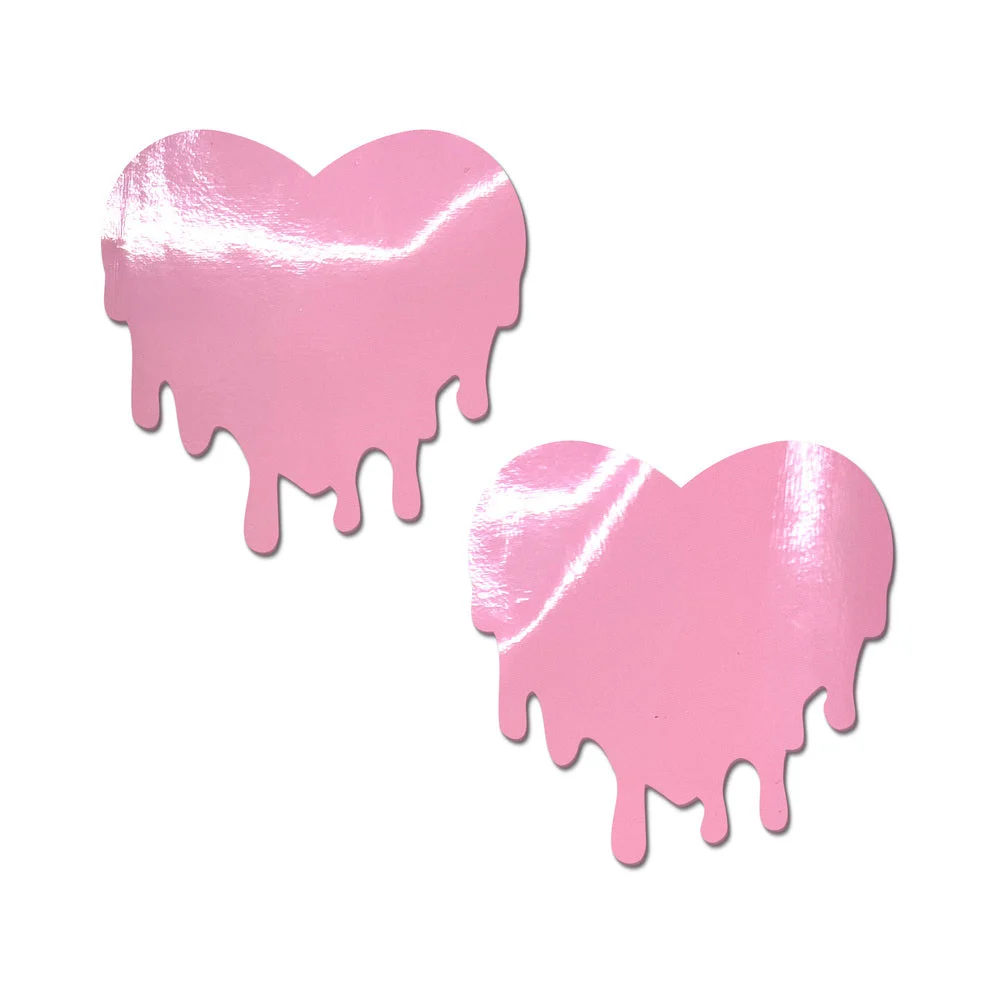 PASTEASE FAUX LATEX BABY PINK MELTY HEARTS