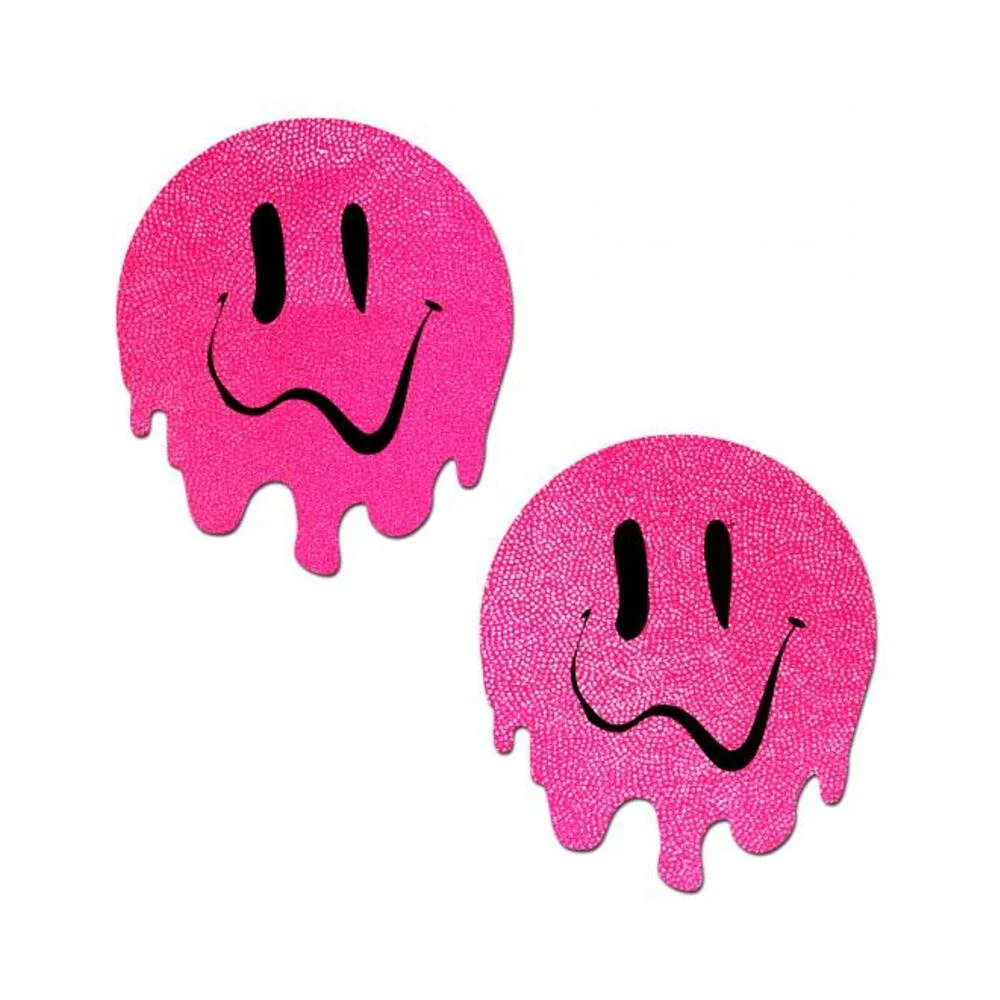 Pastease Melty Smiley Face Neon Pink Pasties