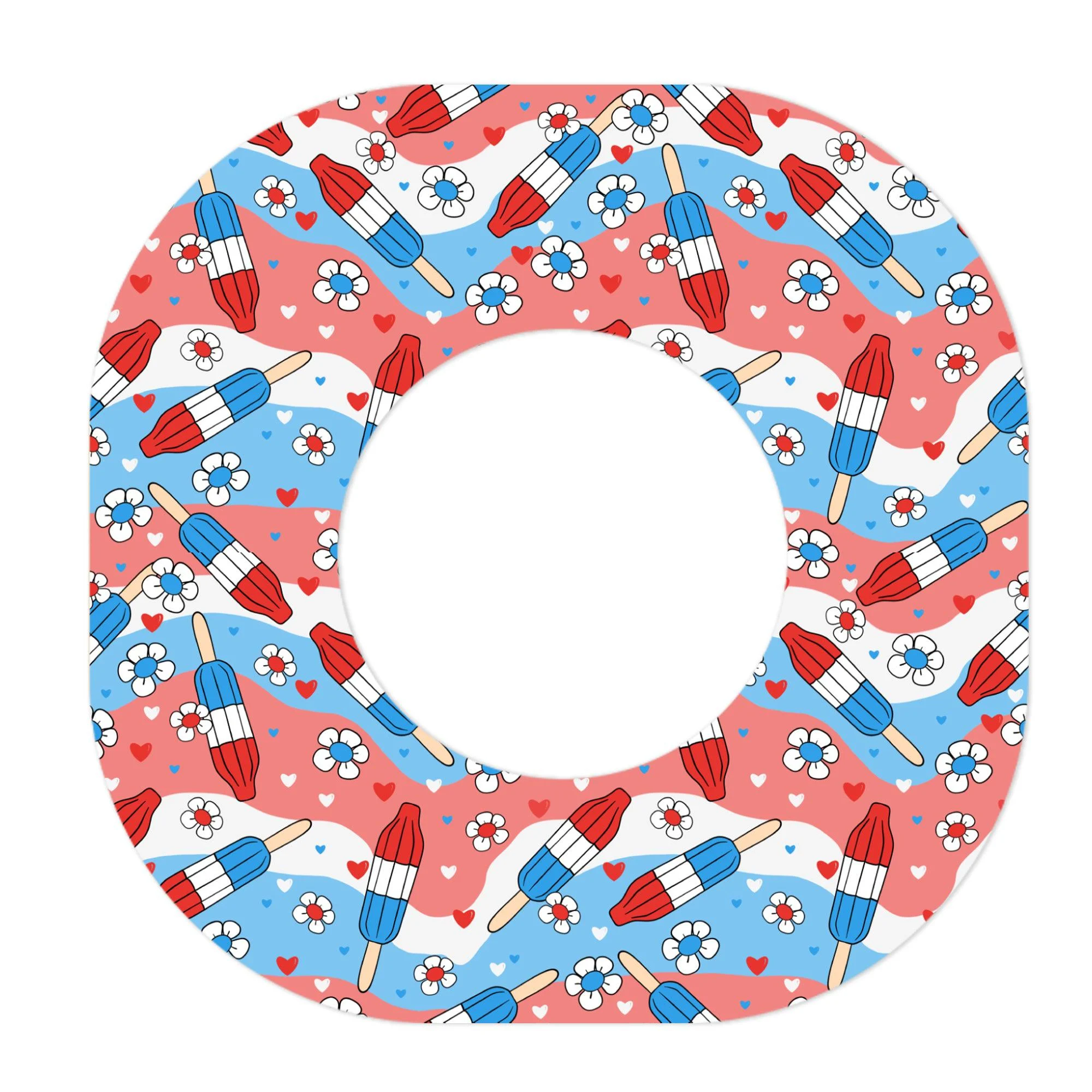 Patriotic Popsicles Dexcom G7 and Stelo Patch Tape - Pump Peelz