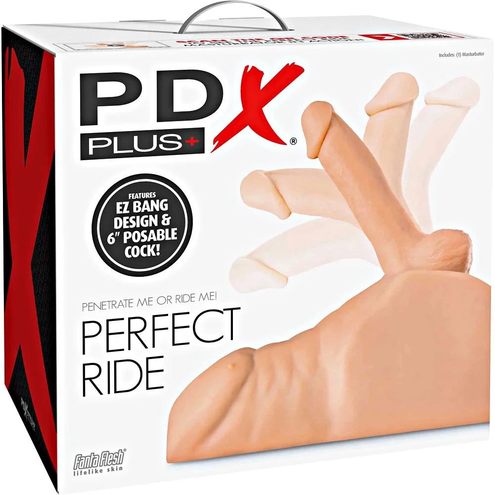PDX Plus Perfect Ride Anal Masturbator with 6" Posable Dildo, Vanilla