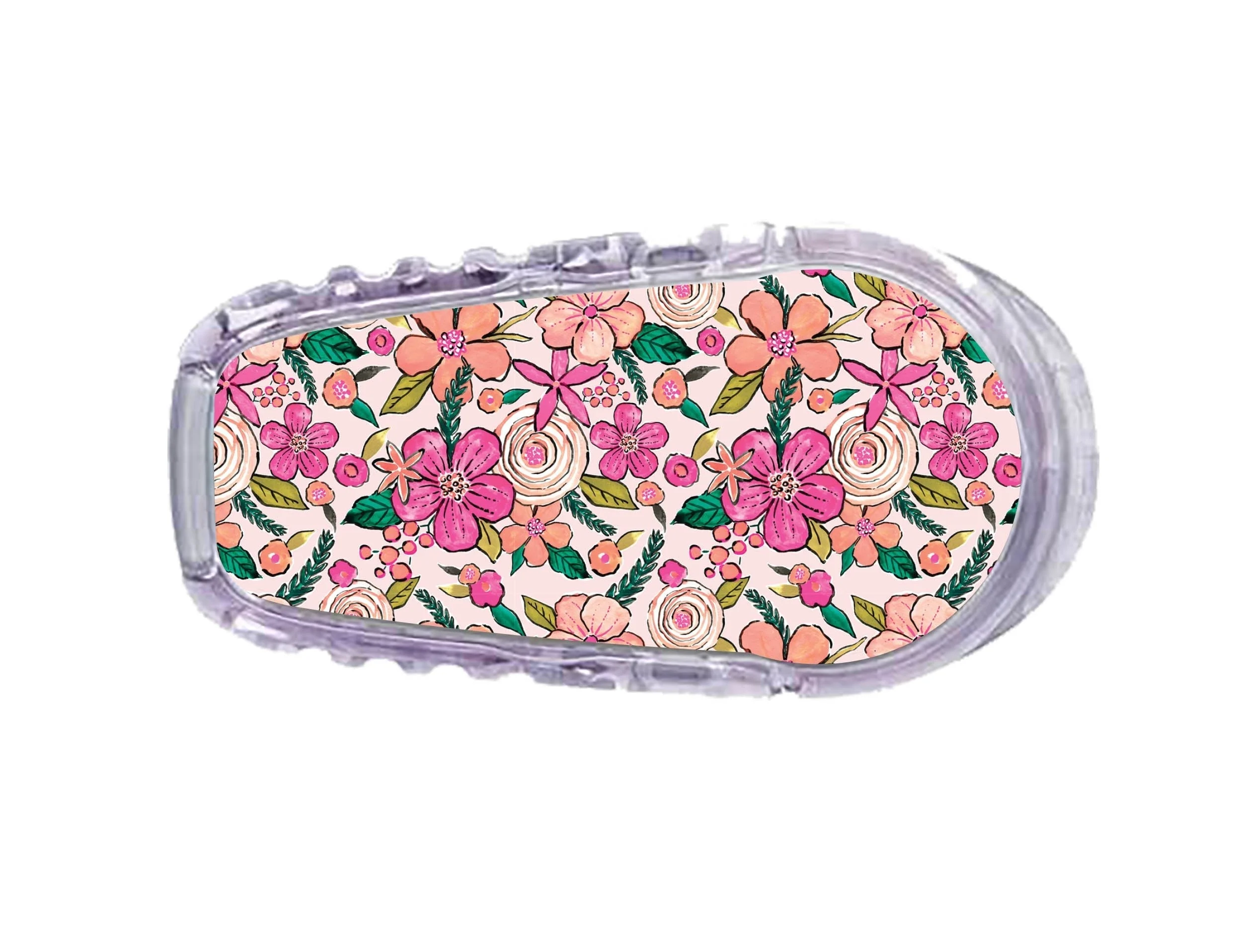 Peach Floral Sticker Designed for the DEXCOM Transmitter