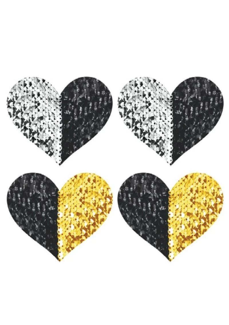 Peekaboos Reversilbe Sequin Hearts Pasties