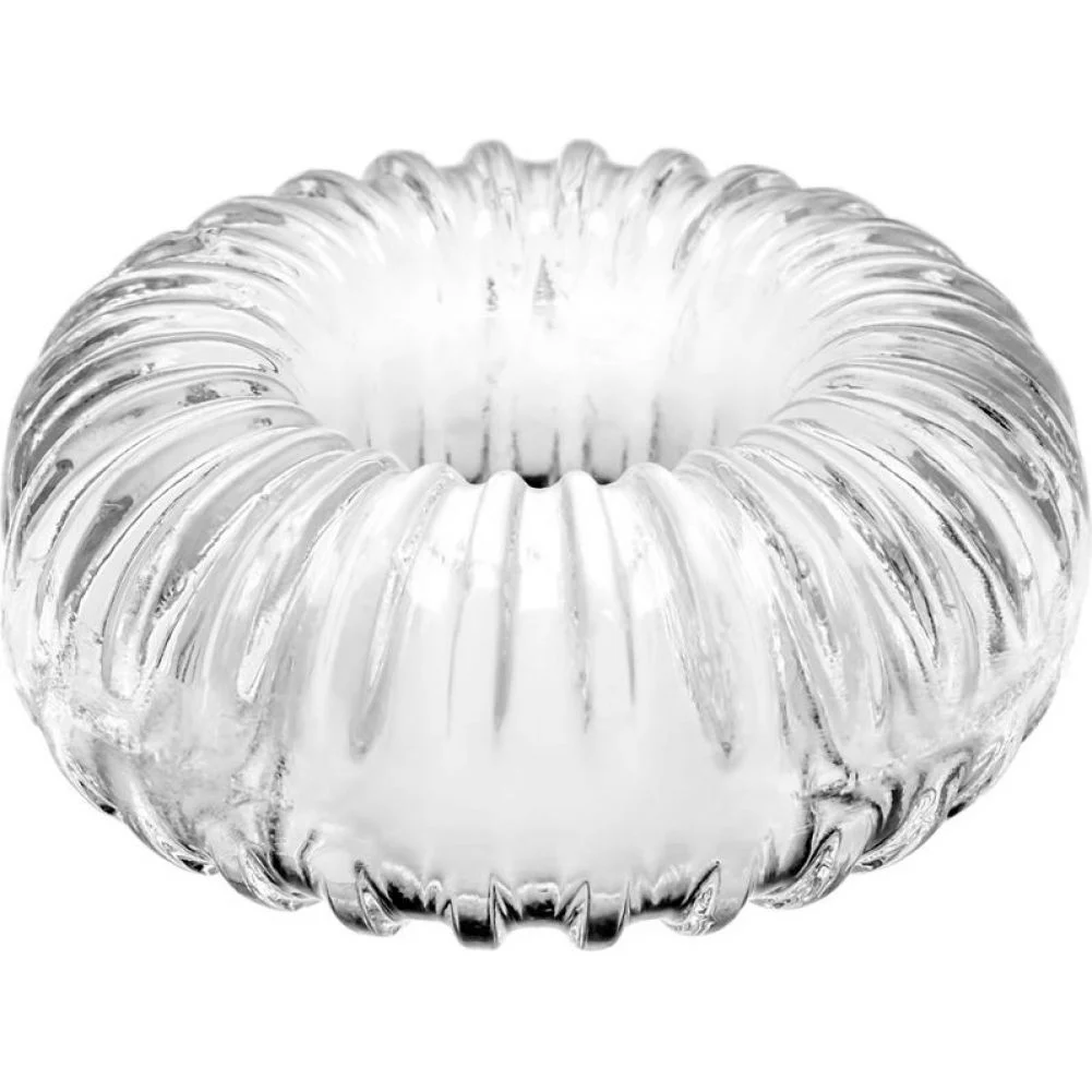 Perfect Fit Ribbed Donut Penis Ring, 1.75", Clear