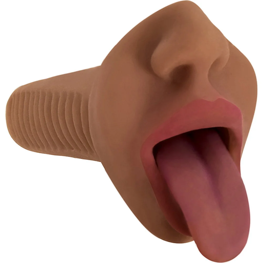 Perfect Suck Mistress Mercedes Deep Throat Vibrating Mouth Stroker, Chocolate