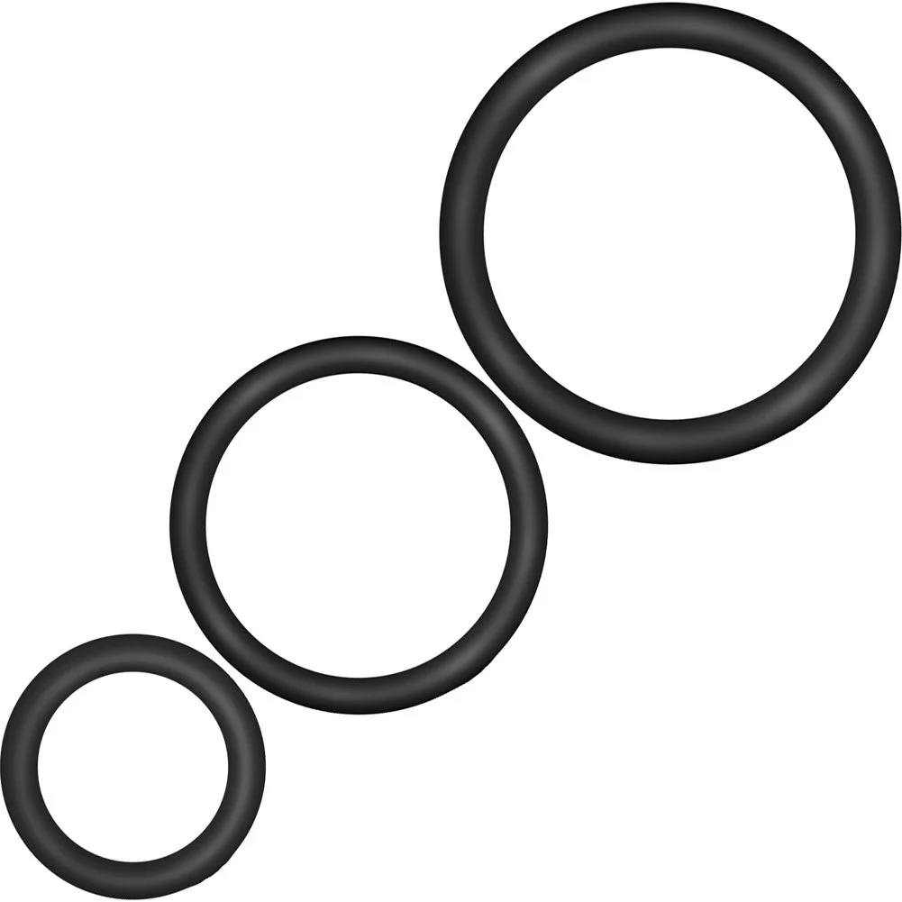 Performance Pure Premium Silicone Penis Rings, VS4 Black