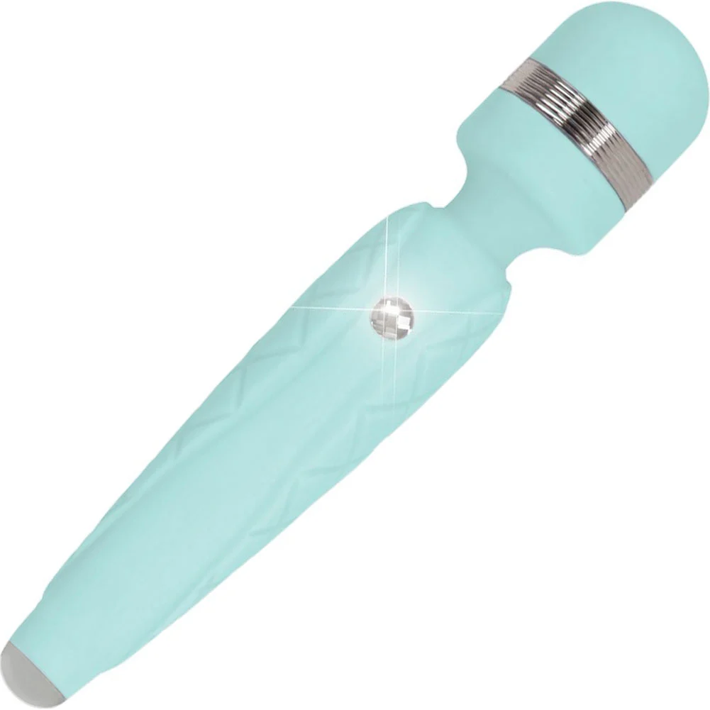 Pillow Talk Cheeky Luxury Rechargeable Massager Wand, 8", Blue