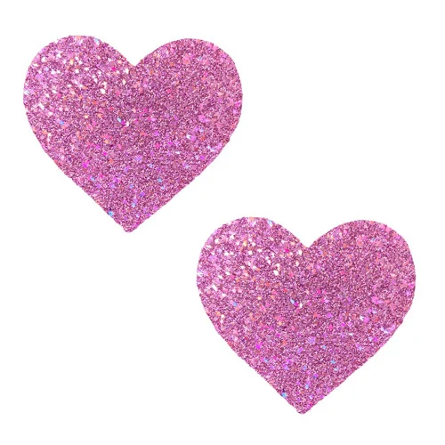 Pink Glitter Heart Pasties