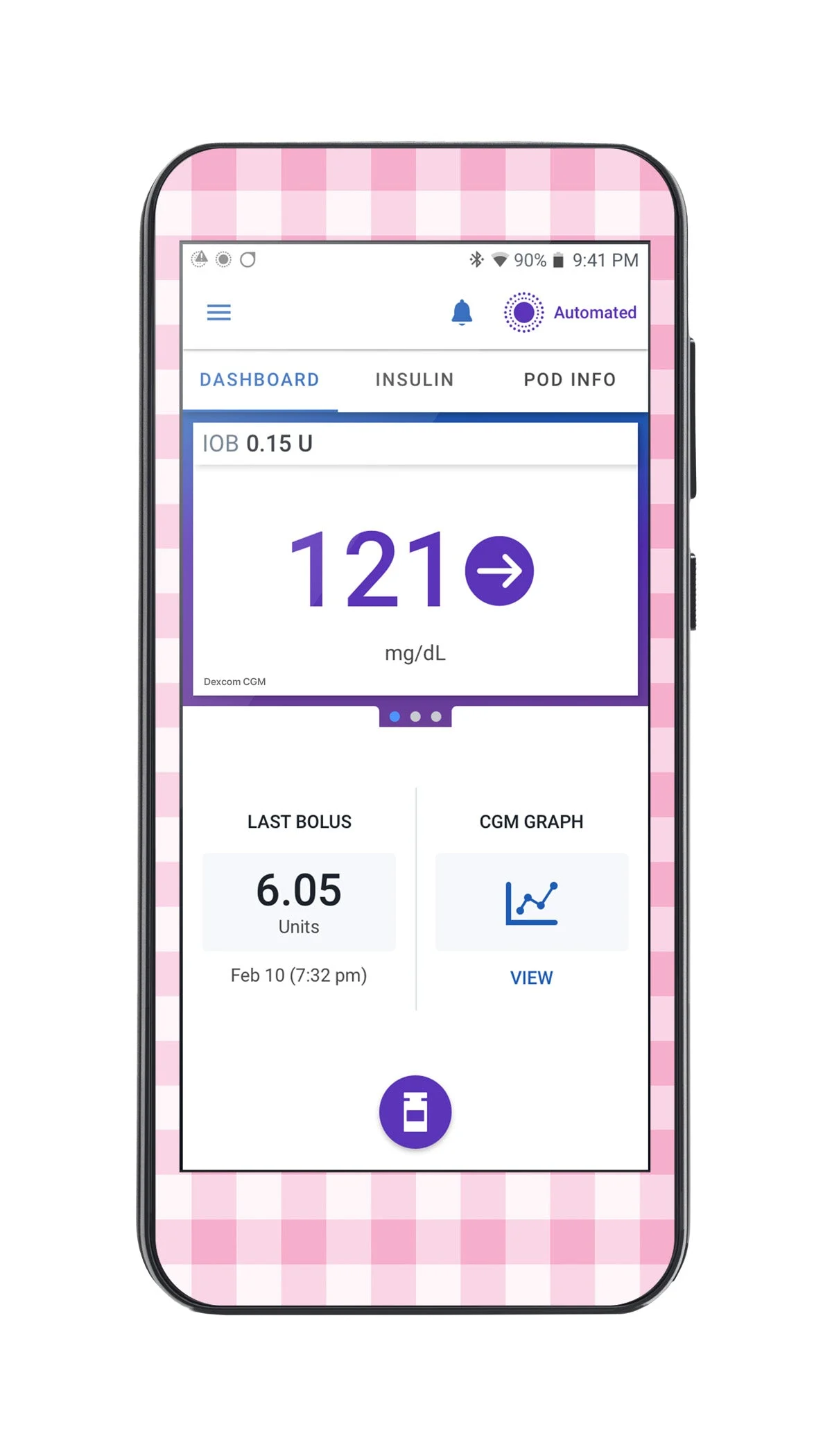 Pink Plaid Sticker for Omnipod 5 Controller – Pump Peelz