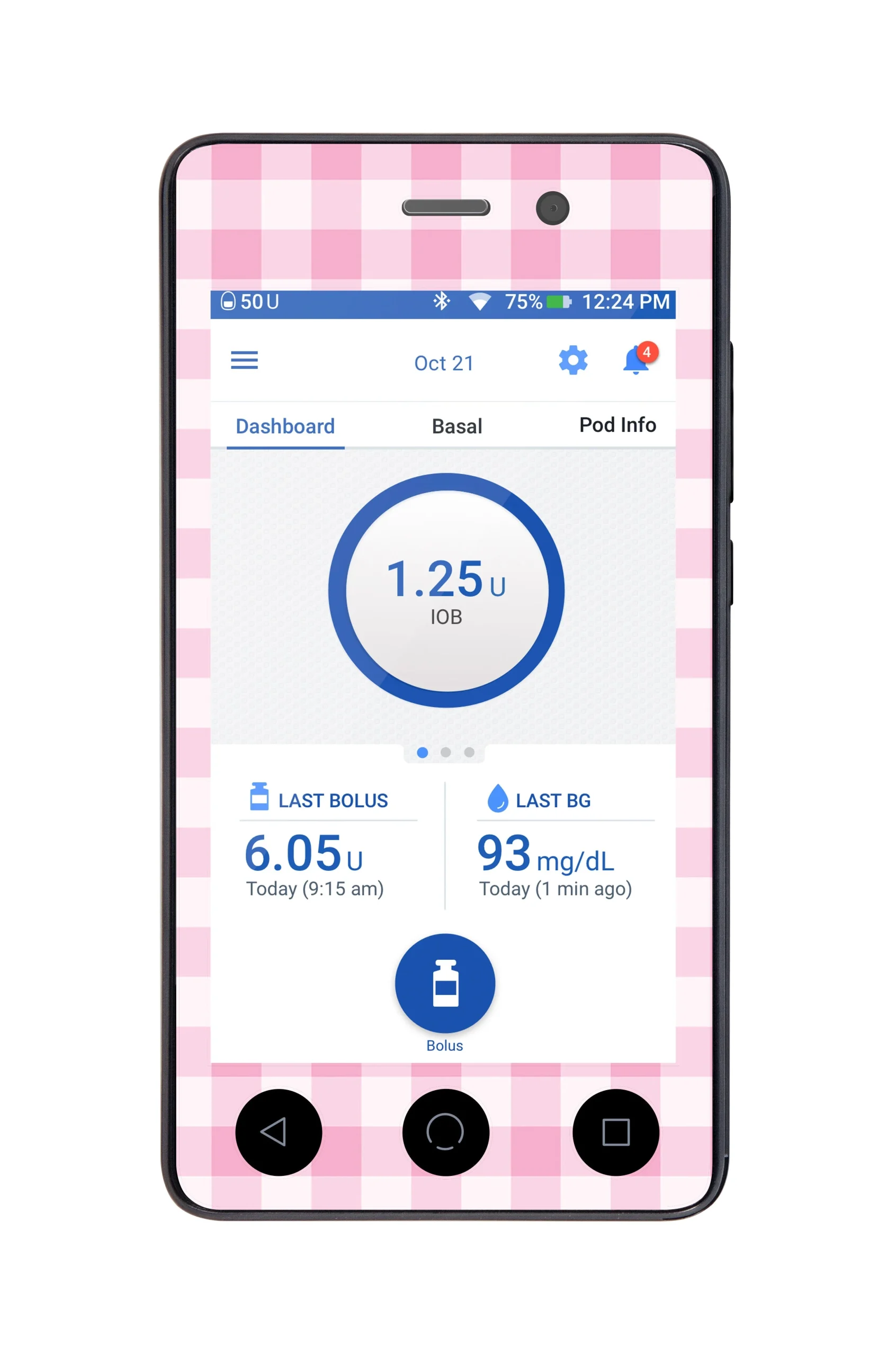Pink Plaid Sticker for Omnipod DASH PDM – Pump Peelz