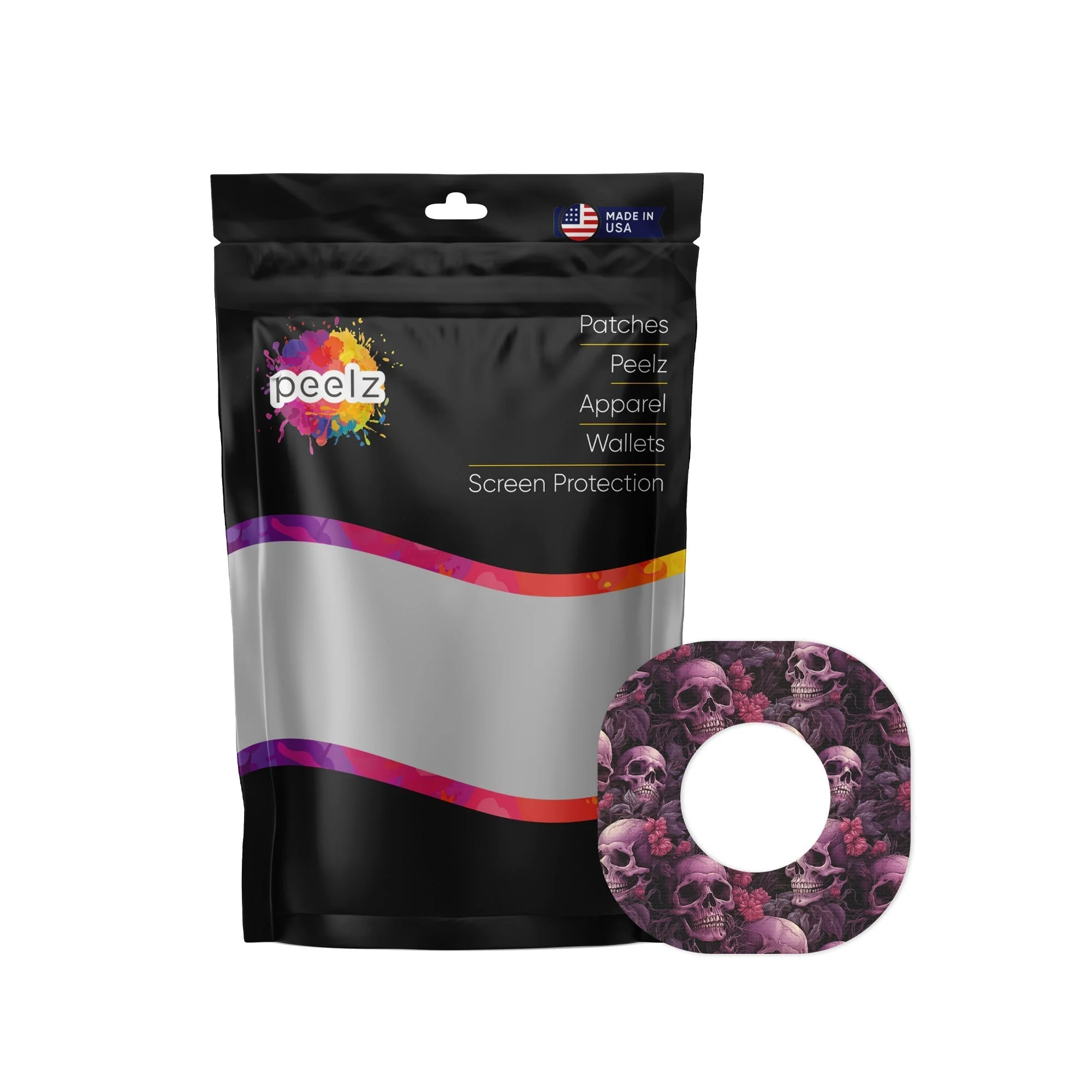 Pink Skulls Dexcom G7 and Stelo Patch Tape - Pump Peelz