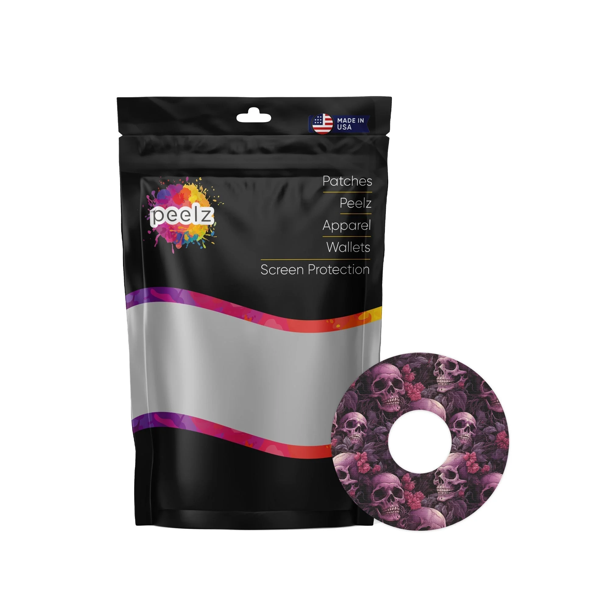 Pink Skulls Patch Tape Designed for the FreeStyle Libre 3 Plus & Lingo