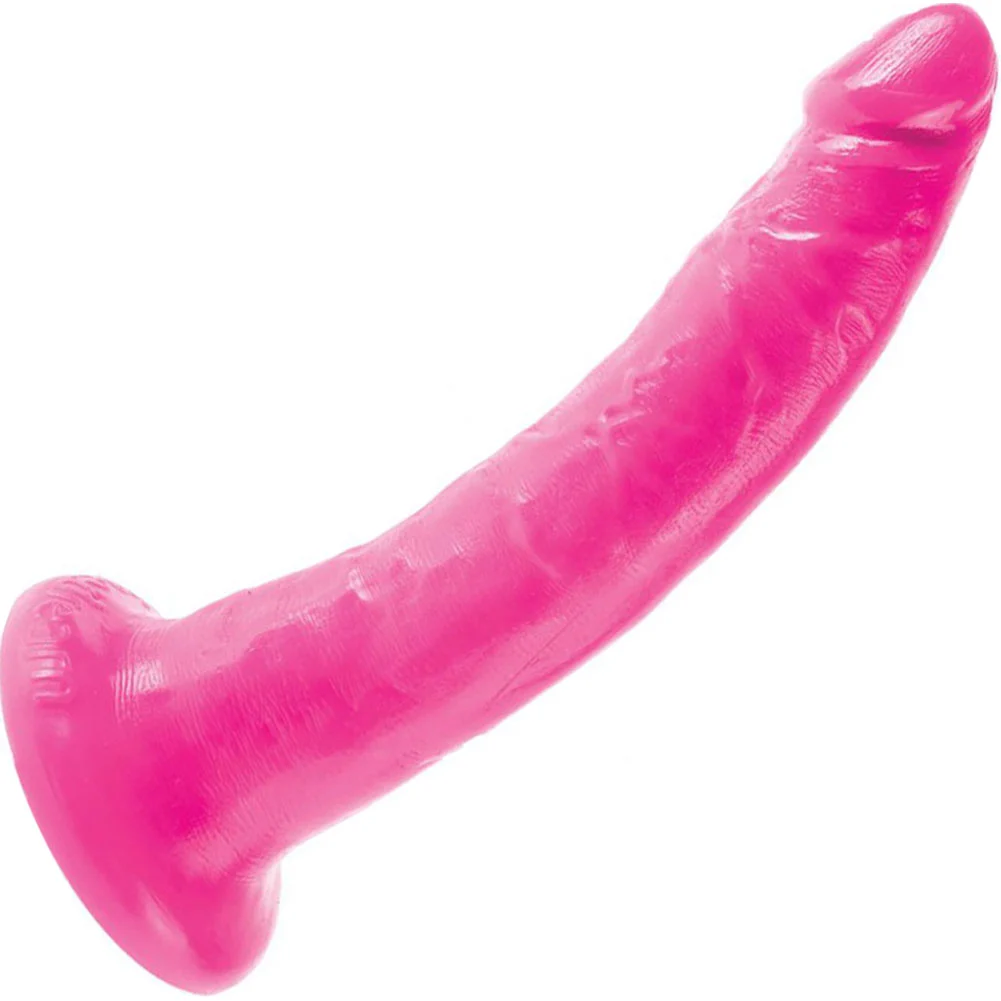 Pipedream Dillio Curved Slim Dildo, 7", Pink