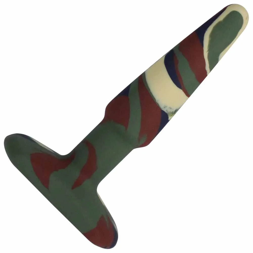 A-Play Groovy Silicone Anal Plug, 4", Camouflage