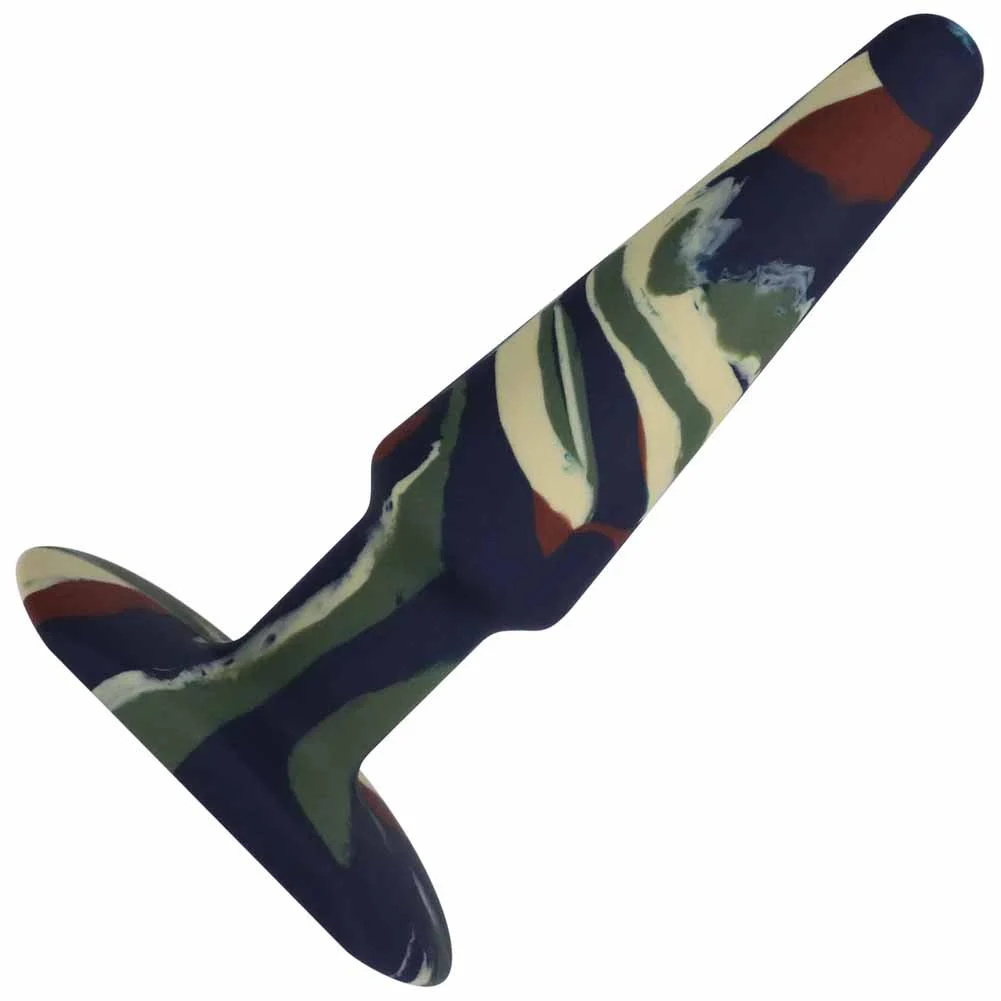 A-Play Groovy Silicone Anal Plug, 5", Camouflage